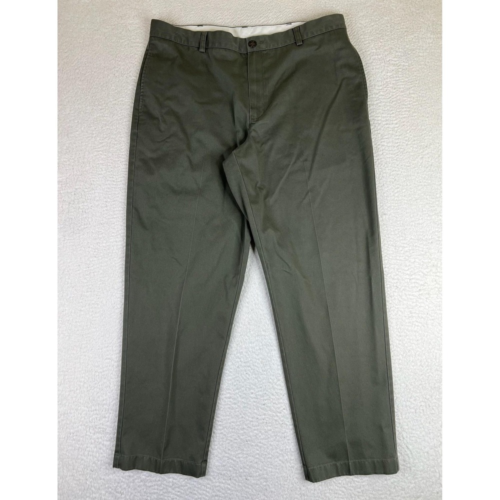 L.L. Bean Pants Mens 37x30 Green Classic Fit Wrinkle Free Double L Chino Casual